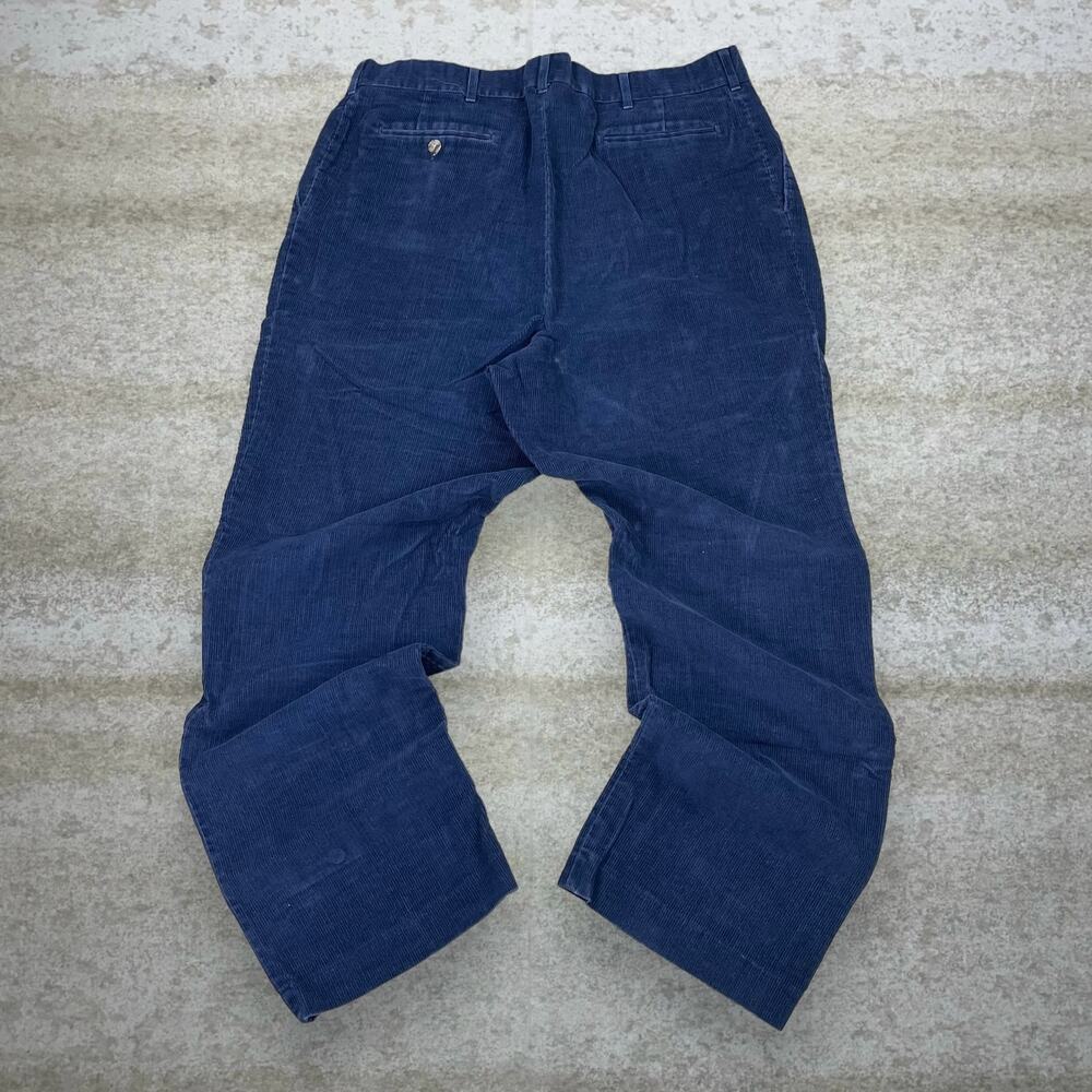 Vintage 90s Reed St James Corduroy Pants 38x32 Baggy Wide Leg Navy Blue Cotton